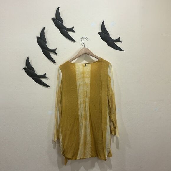 NEW! Soft Surroundings Yellow Scoop Neck Tunic ~ Side Ties ~ M - Picture 2 of 12